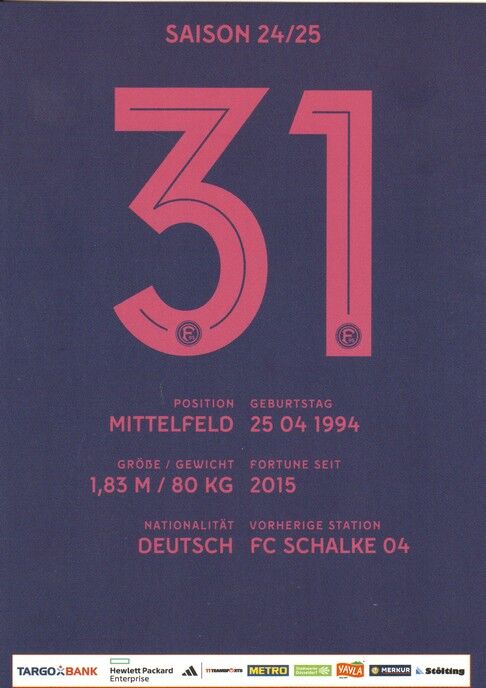 Autogramm Fussball | Fortuna Düsseldorf | 2024 | Marcel SOBOTTKA
