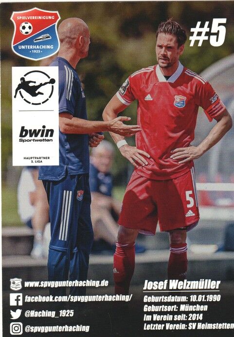 Autogramm Fussball | SpVgg Unterhaching | 2020 | Josef WELZMÜLLER