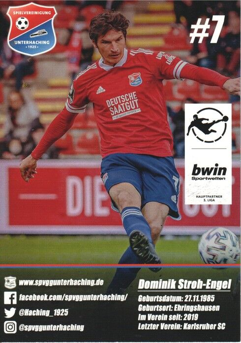 Autogramm Fussball | SpVgg Unterhaching | 2020 | Dominik STROH-ENGEL