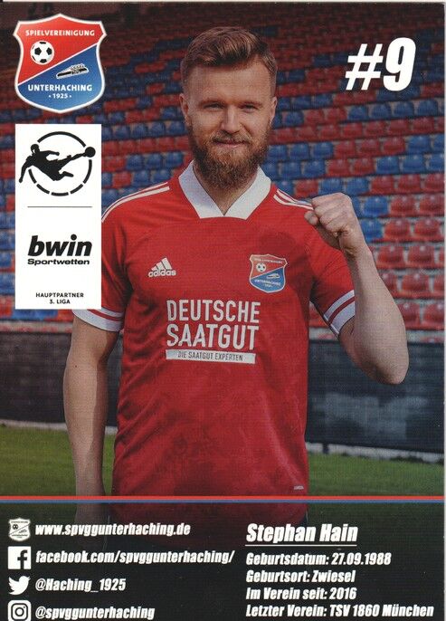 Autogramm Fussball | SpVgg Unterhaching | 2020 | Stephan HAIN