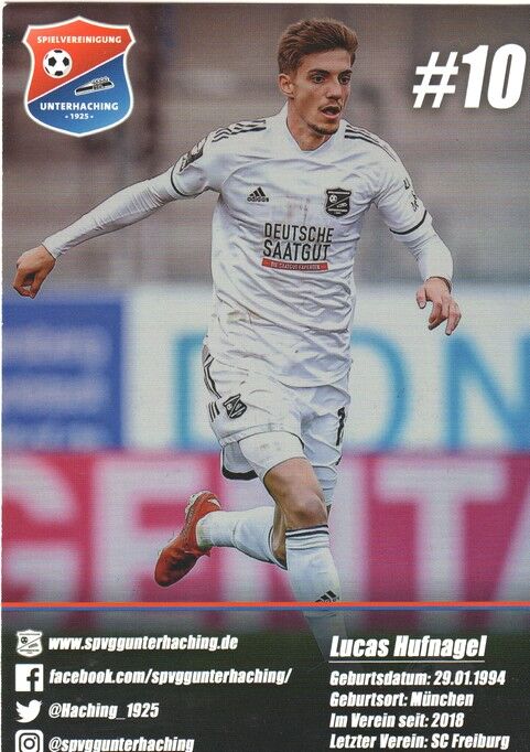 Autogramm Fussball | SpVgg Unterhaching | 2020 | Lucas HUFNAGEL