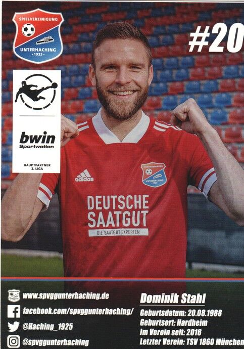 Autogramm Fussball | SpVgg Unterhaching | 2020 | Dominik STAHL