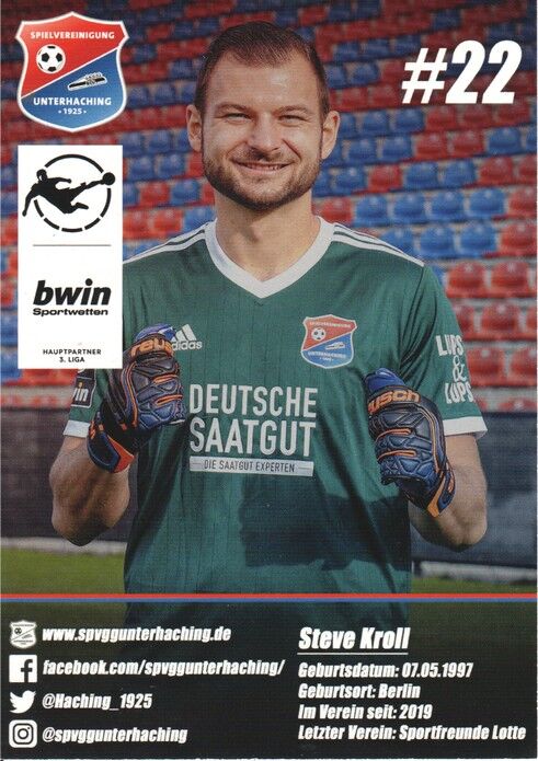 Autogramm Fussball | SpVgg Unterhaching | 2020 | Steve KROLL