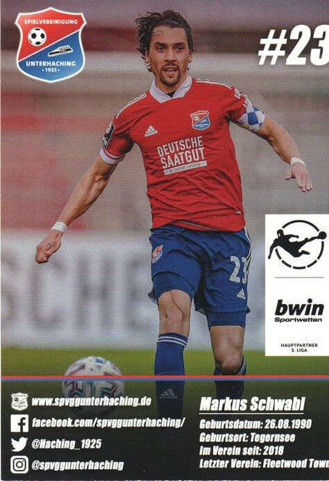 Autogramm Fussball | SpVgg Unterhaching | 2020 | Markus SCHWABL