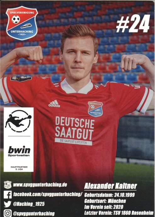 Autogramm Fussball | SpVgg Unterhaching | 2020 | Alexander KALTNER