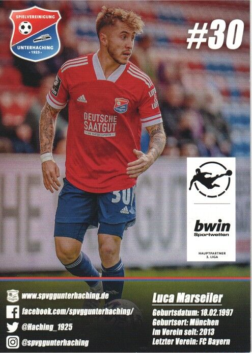 Autogramm Fussball | SpVgg Unterhaching | 2020 | Luca MARSEILER