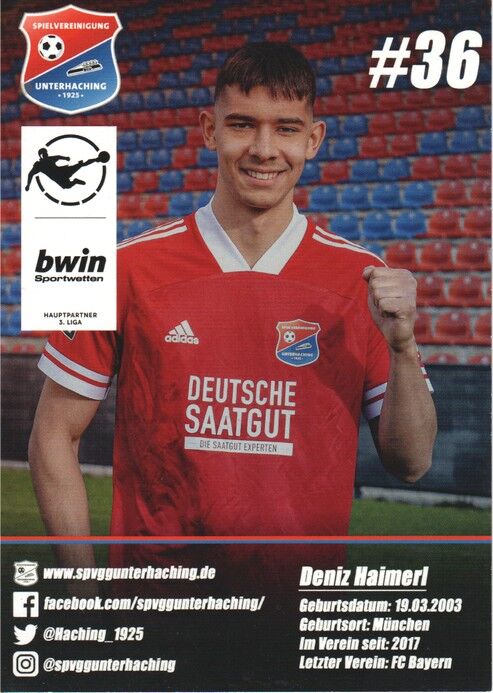 Autogramm Fussball | SpVgg Unterhaching | 2020 | Deniz HAIMERL