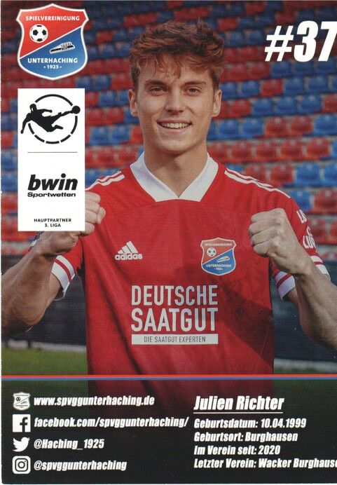 Autogramm Fussball | SpVgg Unterhaching | 2020 | Julien RICHTER
