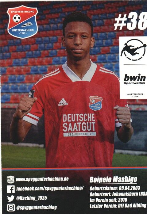 Autogramm Fussball | SpVgg Unterhaching | 2020 | Boipelo MASHIGO