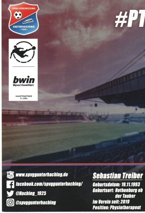 Autogramm Fussball | SpVgg Unterhaching | 2020 | Sebastian TREIBER