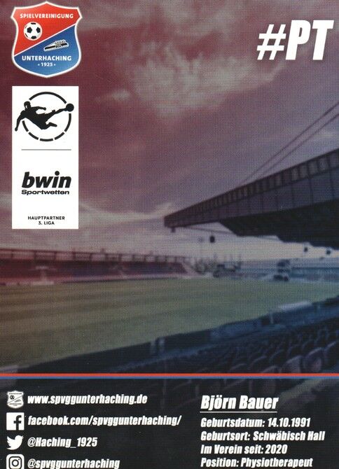 Autogramm Fussball | SpVgg Unterhaching | 2020 | Björn BAUER