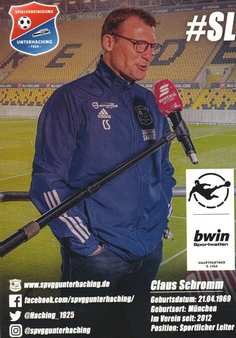 Autogramm Fussball | SpVgg Unterhaching | 2020 | Claus SCHROMM