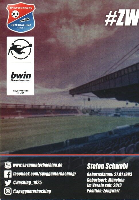 Autogramm Fussball | SpVgg Unterhaching | 2020 | Stefan SCHWABL