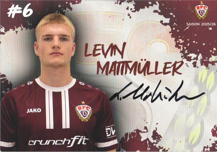 Autogramm Fussball | BFC Dynamo Berlin | 2025 | Levin MATTMÜLLER