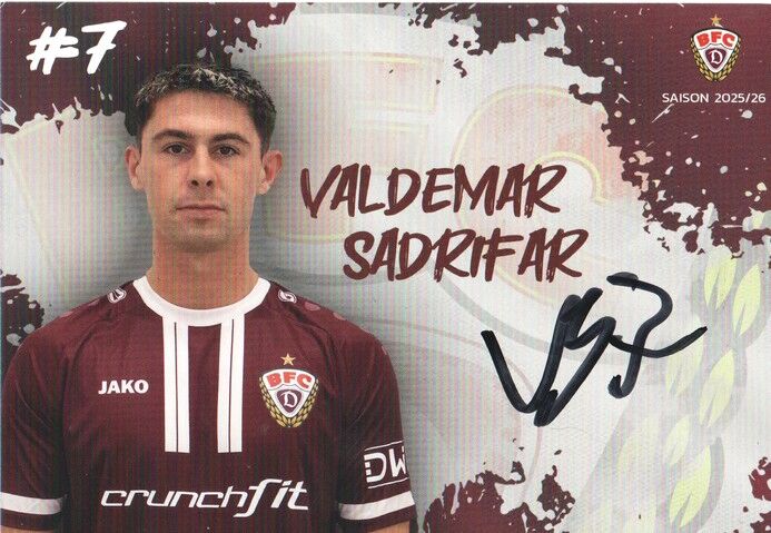 Autogramm Fussball | BFC Dynamo Berlin | 2025 | Valdemar SADRIFAR