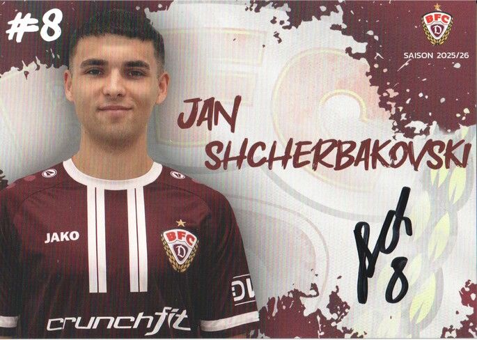 Autogramm Fussball | BFC Dynamo Berlin | 2025 | Jan SHCHERBAKOVSKI