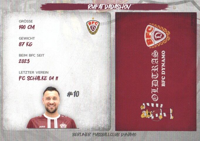 Autogramm Fussball | BFC Dynamo Berlin | 2025 | Rufat DADASHOV