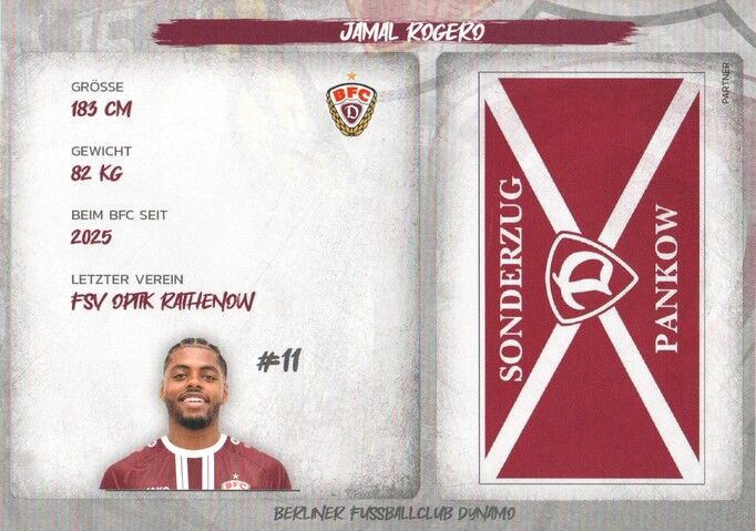 Autogramm Fussball | BFC Dynamo Berlin | 2025 | Jamal ROGERO