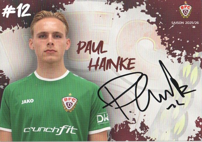 Autogramm Fussball | BFC Dynamo Berlin | 2025 | Paul HAINKE