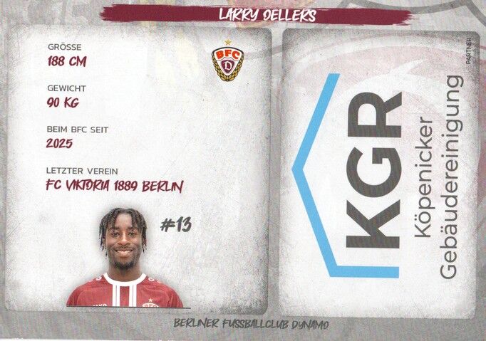 Autogramm Fussball | BFC Dynamo Berlin | 2025 | Larry-Nana OELLERS