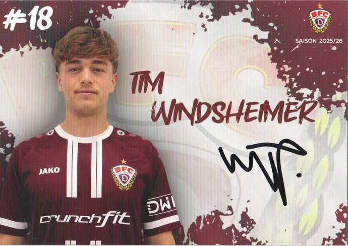 Autogramm Fussball | BFC Dynamo Berlin | 2025 | Tim WINDSHEIMER