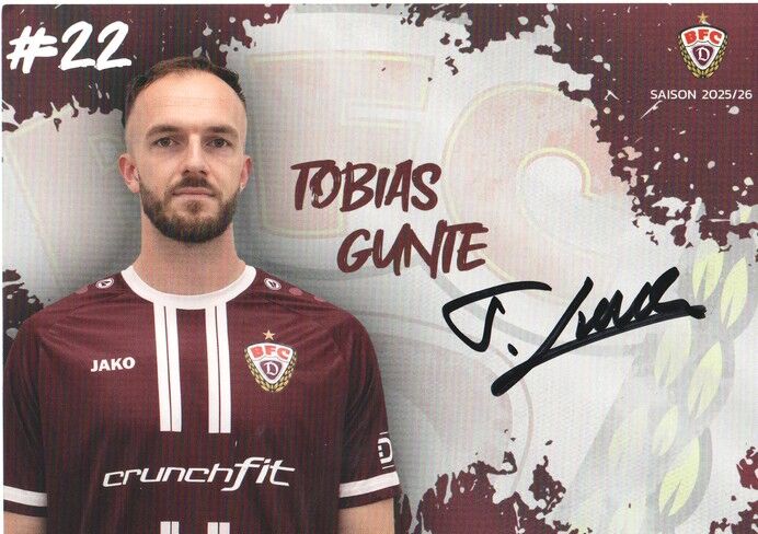 Autogramm Fussball | BFC Dynamo Berlin | 2025 | Tobias GUNTE