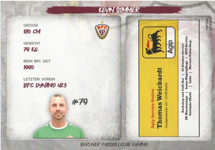 Autogramm Fussball | BFC Dynamo Berlin | 2025 | Kevin SOMMER
