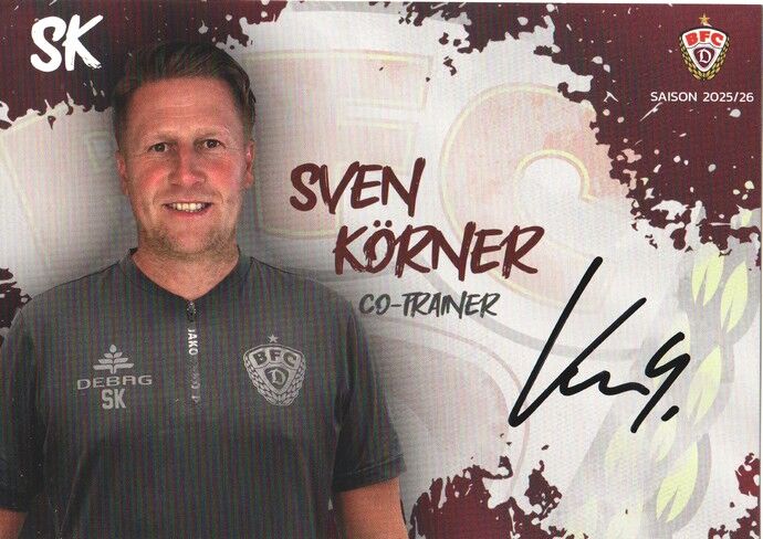 Autogramm Fussball | BFC Dynamo Berlin | 2025 | Sven KÖRNER
