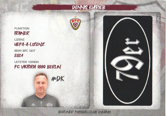 Autogramm Fussball | BFC Dynamo Berlin | 2025 | Dennis KUTRIEB