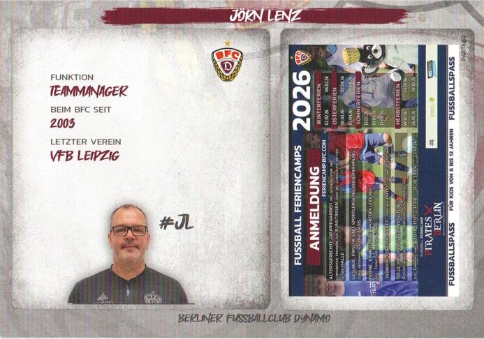 Autogramm Fussball | BFC Dynamo Berlin | 2025 | Jörn LENZ