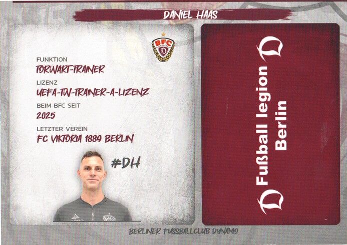 Autogramm Fussball | BFC Dynamo Berlin | 2025 | Daniel HAAS