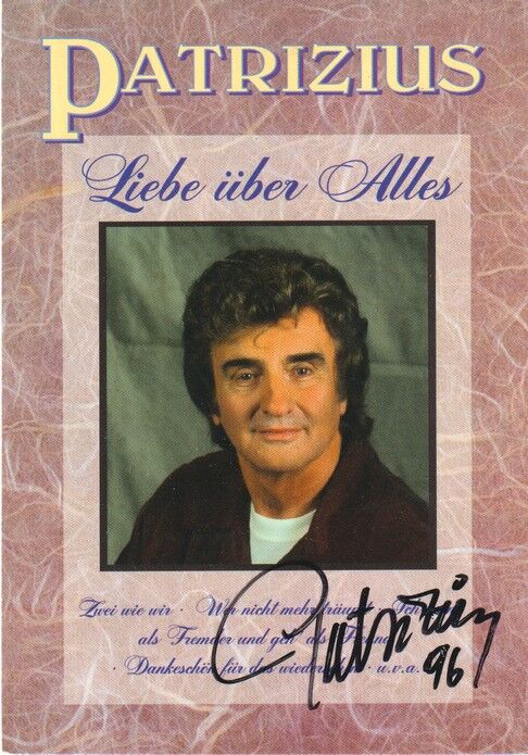 Autogramm Schlager | PATRIZIUS | 1996 "Liebe Über Alles" (Portrait Color Koch)