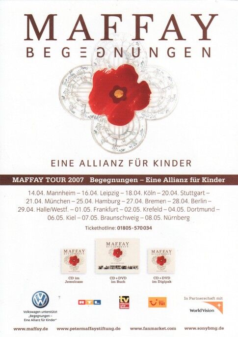Autogramm Rock | Peter MAFFAY | 2007 "Begegnungen" (Portrait Color Tour)