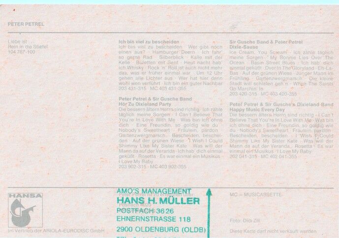 Autogramm Schlager | Peter PETREL | 1982 "Liebe Ist" (Portrait Color Hansa)