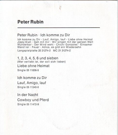 Autogramm Schlager | Peter RUBIN | 1971 "Ich Komme Zu Dir" (Portrait Color BASF) 1