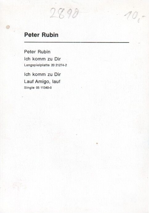 Autogramm Schlager | Peter RUBIN | 1971 "Ich Komme Zu Dir" (Portrait Color BASF) 3