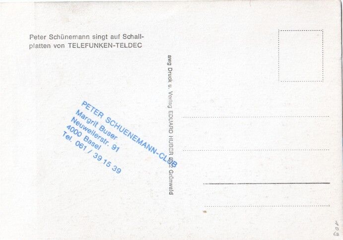 Autogramm Volksmusik | Peter SCHÜNEMANN | 1970er (Portrait SW Telefunken)