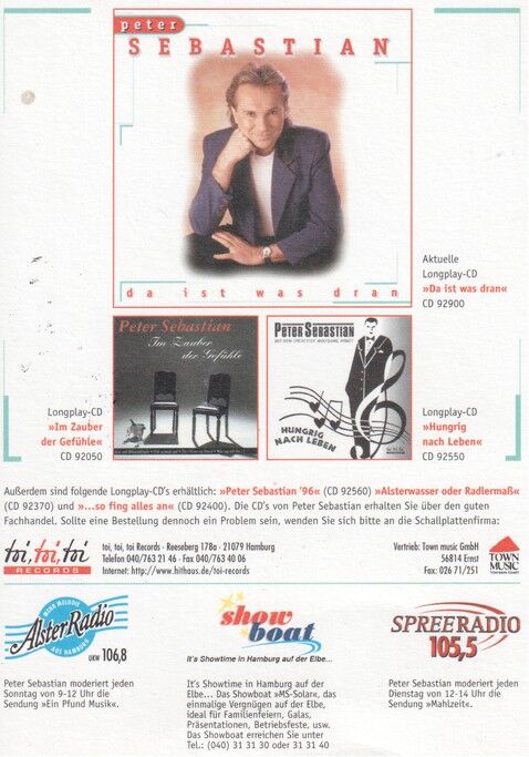 Autogramm Schlager | Peter SEBASTIAN | 1997 "Da Ist Was Dran" (Portrait Color toi)