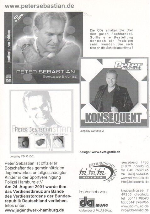Autogramm Schlager | Peter SEBASTIAN | 2004 "Gewisse Extras" (Portrait Color DA)