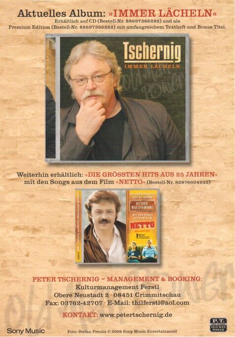 Autogramm Schlager | Peter TSCHERNIG | 2009 "Immer Lächeln" (Portrait Color Sony)