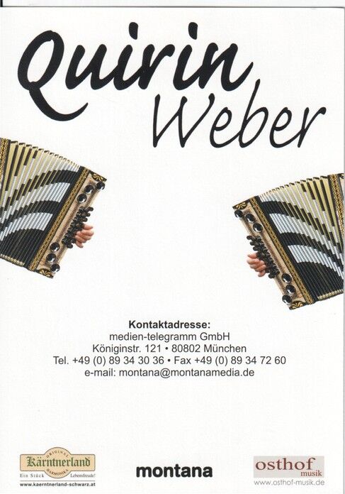 Autogramm Akkordeon | Quirin WEBER | 2010er (Portrait Color Montana) KINDERSTAR