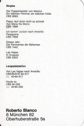 Autogramm Schlager | Roberto BLANCO | 1973 "Puppenspieler Von Mexiko" (Portrait Color CBS)