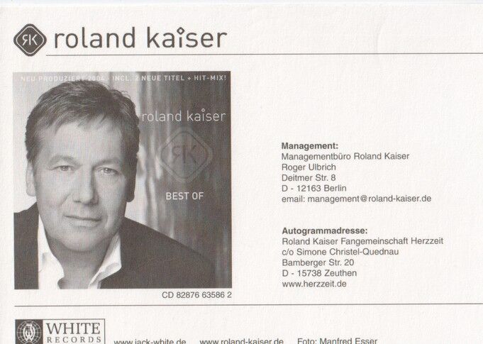 Autogramm Schlager | Roland KAISER | 2004 "Best Of" (Portrait Color White)