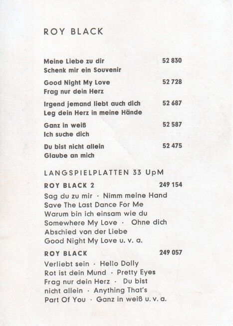 Autogramm Schlager | Roy BLACK | 1967 "Meine Liebe Zu Dir" (Portrait Color Polydor)