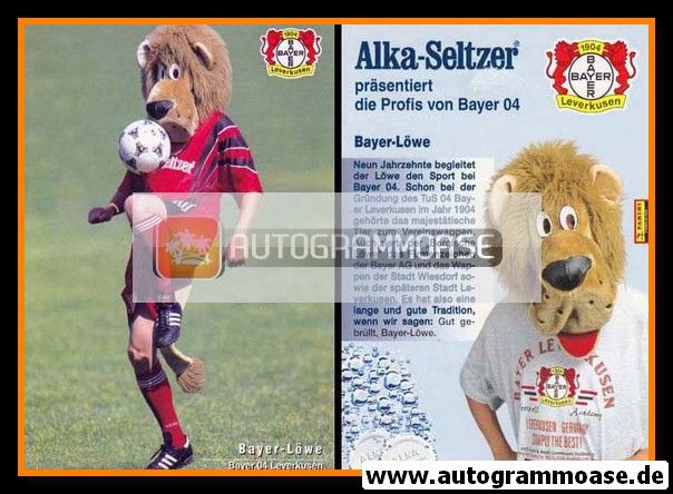 Autogrammkarte Fussball | Bayer Leverkusen | 1996 | BAYER-LÖWE (Maskottchen)