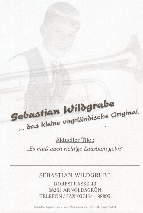 Autogramm Volksmusik | Sebastian WILDGRUBE | 2000er "Lausbum" (Portrait Color)