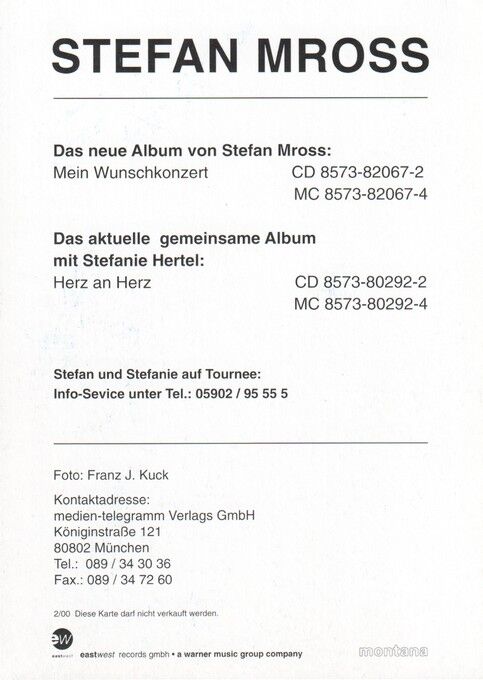 Autogramm Volksmusik | Stefan MROSS | 2000 "Mein Wunschkonzert" (Portrait Color EW)