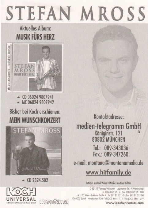 Autogramm Volksmusik | Stefan MROSS | 2003 "Musik Fürs Herz" (Portrait Color Koch) 1