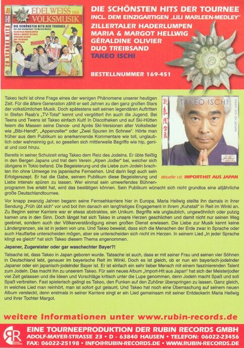 Autogramm Volksmusik | Takeo ISCHI | 2003 "Edelweiss" (Portrait Color Rubin)