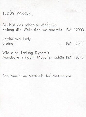 Autogramm Schlager | Teddy PARKER | 1971 "Ladung Dynamit" (Portrait Color Pop) 2
